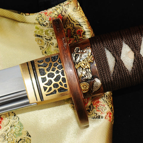 Hand Forged Japanese Samurai Katana Sword 1095 High Carbon Steel Copper Dragon Tsuba Sharp-COOLKATANA-SL-358-U