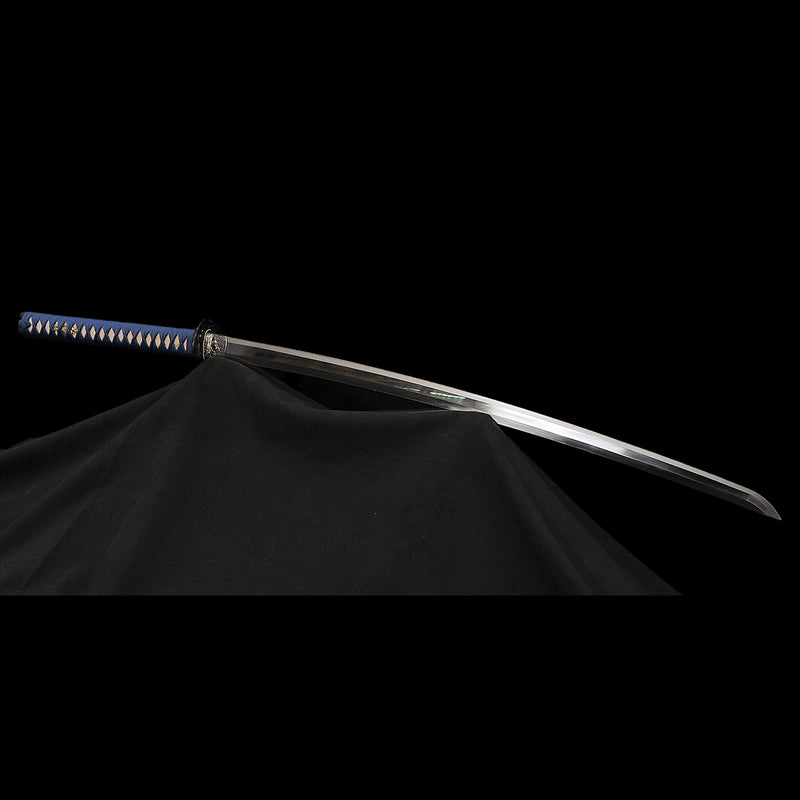 Hand Forged Japanese Samurai Katana Sword 1095 High Carbon Steel Hand-Drawn Wave Saya - COOLKATANA 