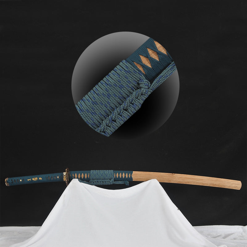 Hand Forged Japanese Samurai Katana Sword 1095 High Carbon Steel Shobu-Zukuri Choji Hamon - COOLKATANA 