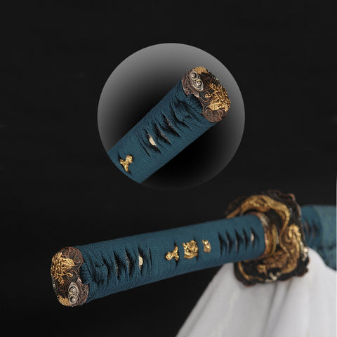Hand Forged Japanese Samurai Katana Sword 1095 High Carbon Steel Shobu-Zukuri Choji Hamon-COOLKATANA-SL-1374-U