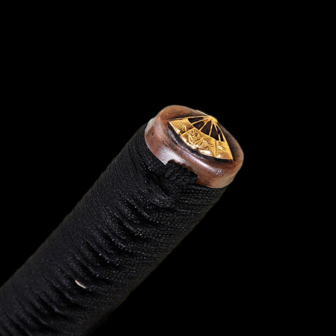 Hand Forged Japanese Samurai Katana Sword 1095 Steel Clay Tempered Blade Copper Tsuba Shell Saya-COOLKATANA-SL-854-U