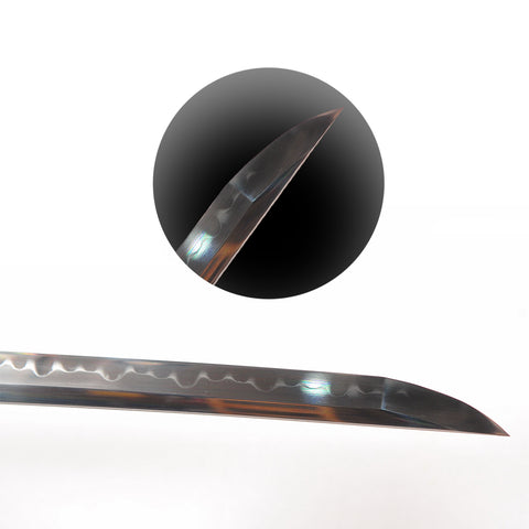 Hand Forged Japanese Samurai Katana Sword 1095 Steel O-Kissaki Clay Tempered Rayskin Saya Bamboo Tsuba-COOLKATANA-SL-1351-U