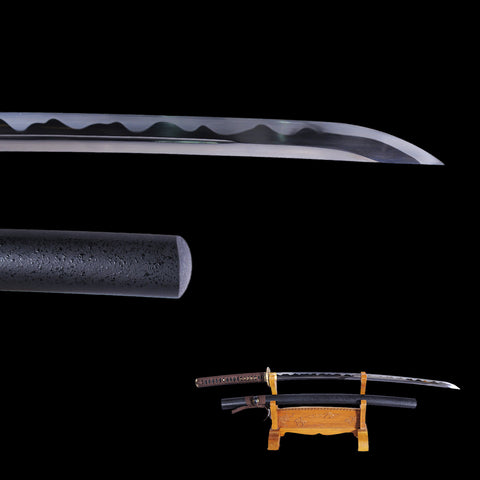 Hand Forged Japanese Samurai Katana Sword 9260 Spring Steel Brass Tsuba Unokubi-Zukuri Blade-COOLKATANA-SL-1050-U