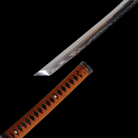 Hand Forged Japanese Samurai Katana Sword Clay Tempered 1095 Carbon Steel Kamasu Kissaki Hand-Drawn Saya-COOLKATANA-SL-870-U