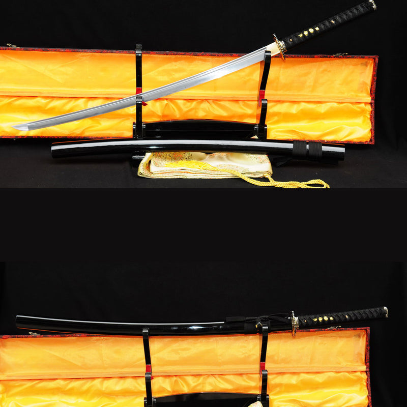Hand Forged Japanese Samurai Sword Damascus Folded Steel Blade Alloy Tsuba Genuine Rayskin- COOLKATANA 