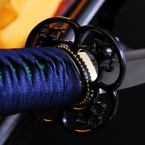 Hand Forged Japanese Samurai Katana Sword Damascus Folded Steel Blade Alloy Tsuba-COOLKATANA-SL-770-U