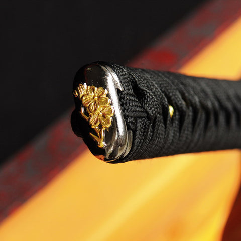 Hand Forged Japanese Samurai Katana Sword Damascus Folded Steel Blade Alloy Tsuba Genuine Rayskin-COOLKATANA-SL-359-U