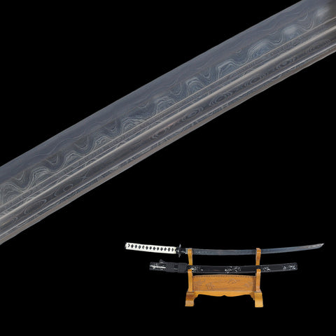Hand Forged Japanese Samurai Katana Sword Damascus Steel Kiriha-Zukuri Full Tang-COOLKATANA-SL-1163-U