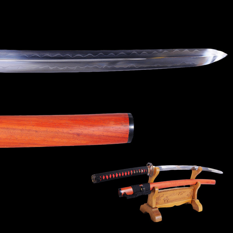 Hand Forged Japanese Samurai Katana Sword Double Edged 1095 High Carbon Steel Clay Tempered - COOLKATANA 