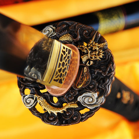 Hand Forged Japanese Samurai Katana Sword Dragon Sword Honsanmai Clay Tempered Hand-Drawn Saya-COOLKATANA-SL-714-U