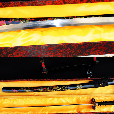 Hand Forged Japanese Samurai Katana Sword Dragon Sword Honsanmai Clay Tempered Hand-Drawn Saya-COOLKATANA-SL-714-U