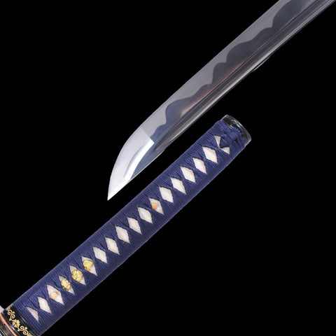 Hand Forged Japanese Samurai Katana Sword Folded Steel Abrasived Hamon Full Tang-COOLKATANA-SL-1076-U