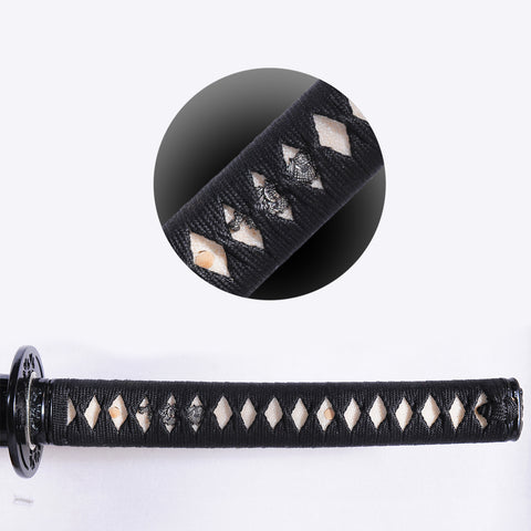 Hand Forged Japanese Samurai Katana Sword Folded Steel Abrasived Hamon Full Tang-COOLKATANA-SL-1055-U