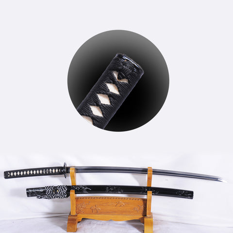 Hand Forged Japanese Samurai Katana Sword Folded Steel Abrasived Hamon Full Tang-COOLKATANA-SL-1055-U