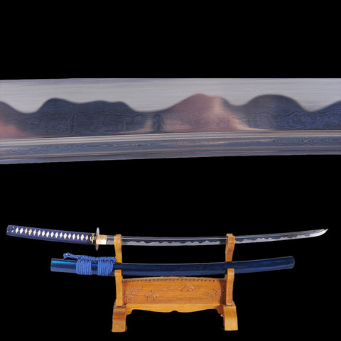 Hand Forged Japanese Samurai Katana Sword Folded Steel Abrasived Hamon Full Tang-COOLKATANA-SL-1076-U