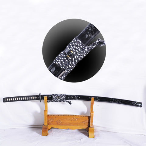 Hand Forged Japanese Samurai Katana Sword Folded Steel Abrasived Hamon Full Tang-COOLKATANA-SL-1055-U