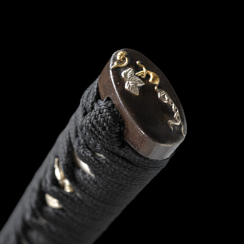 Hand Forged Japanese Samurai Katana Sword Folded Steel Blue Blade Copper Tsuba Full Tang-COOLKATANA-SL-1224-U