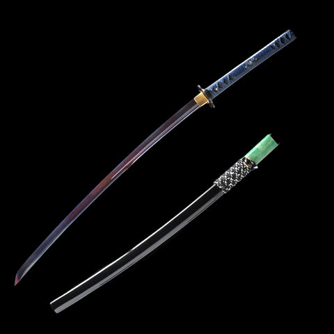 Hand Forged Japanese Samurai Katana Sword Folded Steel Blue Blade UNOKUBI-ZUKURI-COOLKATANA-SL-1226-U