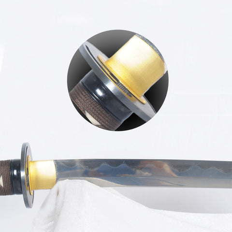 Hand Forged Japanese Samurai Katana Sword Folded Steel Clay Tempered Feathery Hada Full Tang-COOLKATANA-SL-1253-U