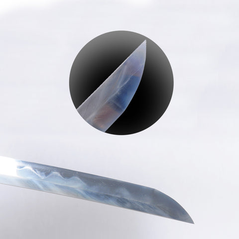 Hand Forged Japanese Samurai Katana Sword Folded Steel Clay Tempered Feathery Hada Full Tang-COOLKATANA-SL-1253-U