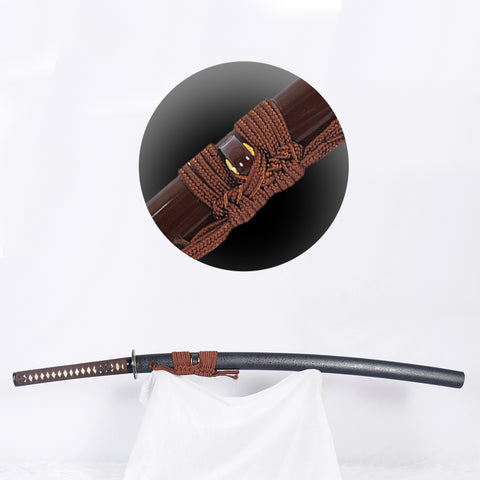 Hand Forged Japanese Samurai Katana Sword Folded Steel Clay Tempered Feathery Hada Full Tang-COOLKATANA-SL-1253-U