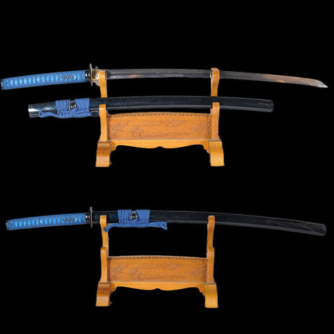 Hand Forged Japanese Samurai Katana Sword Folded Steel Clay Tempered Full Tang-COOLKATANA-SL-1185-U