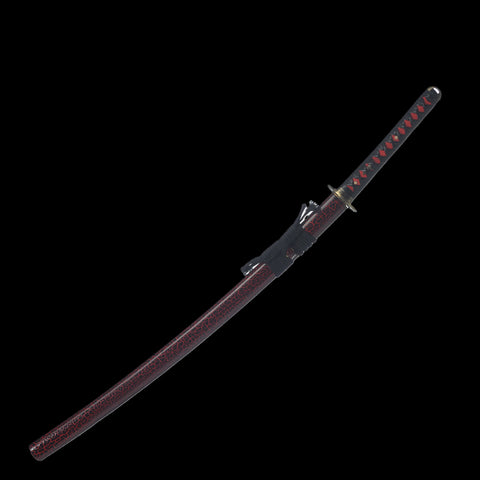 Hand Forged Japanese Samurai Katana Sword Folded Steel Maroon Blade Full Tang-COOLKATANA