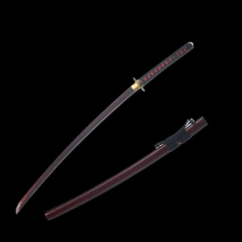 Hand Forged Japanese Samurai Katana Sword Folded Steel Maroon Blade Full Tang-COOLKATANA-SL-1303-U