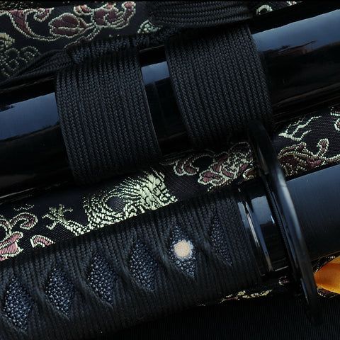 Hand Forged Japanese Samurai Katana Sword Folded Steel Reddish Black Blade-COOLKATANA
