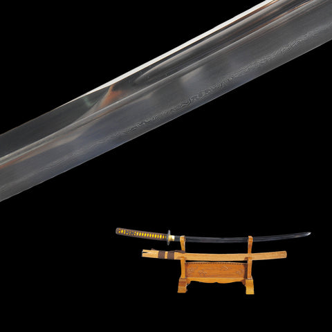 Hand Forged Japanese Samurai Katana Sword Gyaku-Kobuse 1095 Carbon Steel+Folded Steel Clay Tempered-COOLKATANA-SL-1168-U