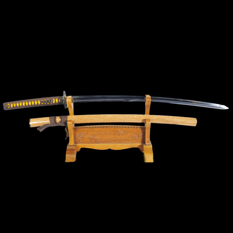 Hand Forged Japanese Samurai Katana Sword Gyaku-Kobuse 1095 Carbon Steel+Folded Steel Clay Tempered-COOLKATANA-SL-1168-U