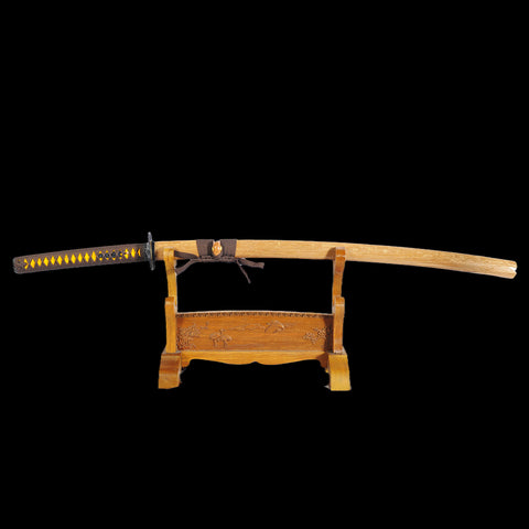 Hand Forged Japanese Samurai Katana Sword Gyaku-Kobuse 1095 Carbon Steel+Folded Steel Clay Tempered-COOLKATANA-SL-1168-U