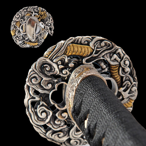 Hand Forged Japanese Samurai Katana Sword High End Clay Tempered Combined Material Gyaku-Kobuse Structure-COOLKATANA-SL-1186-U