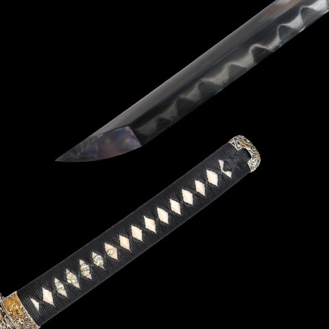 Hand Forged Japanese Samurai Katana Sword High End Clay Tempered Combined Material Gyaku-Kobuse Structure-COOLKATANA-SL-1186-U