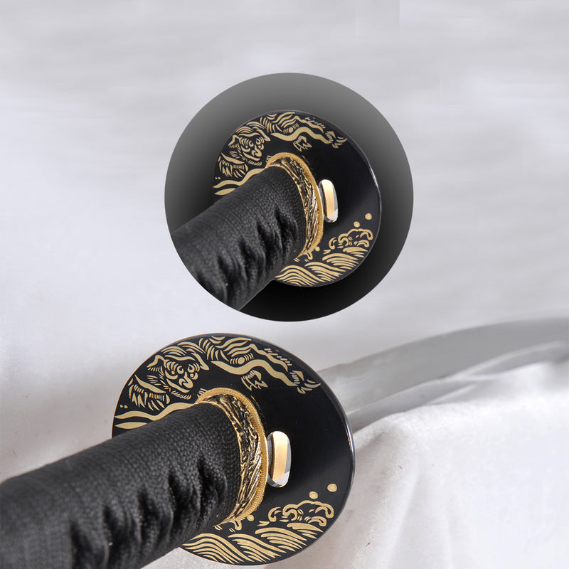 Hand Forged Japanese Samurai Katana Sword Honsanmai 1095 Steel+Folded Steel Full Tang - COOLKATANA 