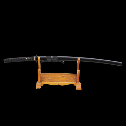 Hand Forged Japanese Samurai Katana Sword Honsanmai Clay Tempered Black Blade Iron Tsuba-COOLKATANA-SL-904-U