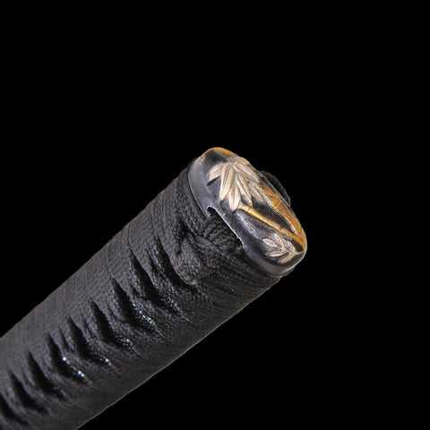 Hand Forged Japanese Samurai Katana Sword Honsanmai Clay Tempered Black Blade Iron Tsuba-COOLKATANA-SL-904-U