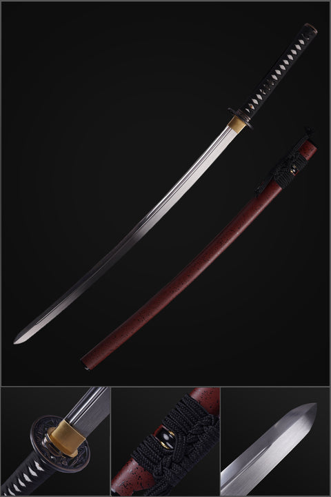 Hand Forged Japanese Samurai Katana Sword Manganese Steel Blade Oil Quenching Alloy Tsuba-ZS-0051-U