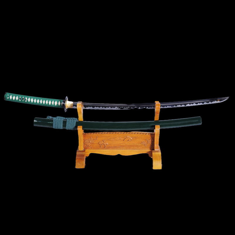 Hand Forged Japanese Samurai Katana Sword Masterpiece Azure Dragon Katana 9260 Spring Steel Blade - COOLKATANA 