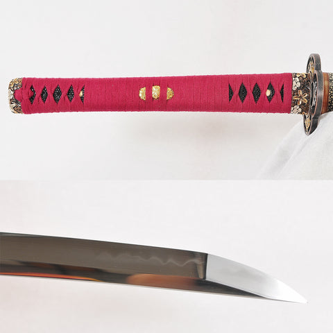 Hand Forged Japanese Samurai Katana Sword O-Kissaki 1095 Carbon Steel Clay Tempered-COOLKATANA-SL-1335-U