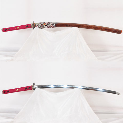 Hand Forged Japanese Samurai Katana Sword O-Kissaki 1095 Carbon Steel Clay Tempered-COOLKATANA-SL-1335-U