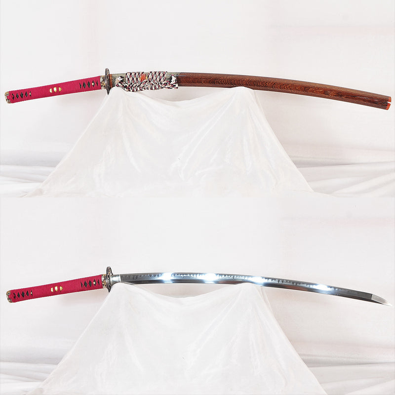 Hand Forged Japanese Samurai Katana Sword O-Kissaki 1095 Carbon Steel Clay Tempered - COOLKATANA 