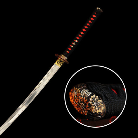 Hand Forged Japanese Samurai Katana Sword O-Kissaki 1095 High Carbon Steel Full Tang Copper Tsuba-COOLKATANA-SL-315-U
