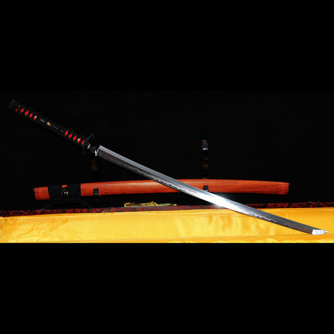 Hand Forged Japanese Samurai Katana Sword Sanmai 1095 Carbon Steel+Folded Steel Clay Tempered-COOLKATANA