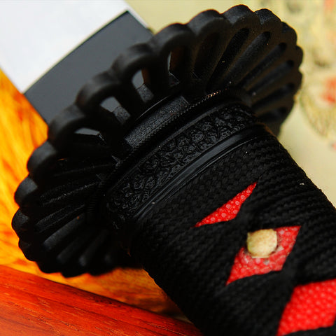 Hand Forged Japanese Samurai Katana Sword Sanmai 1095 Carbon Steel+Folded Steel Clay Tempered-COOLKATANA-SL-309-U