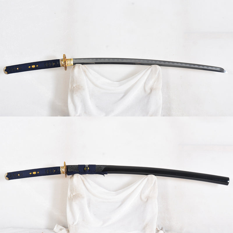 Hand Forged Japanese Samurai Katana Sword Shihozum Structure 1095 Steel+Folded Steel+Iron Battle Ready - COOLKATANA 