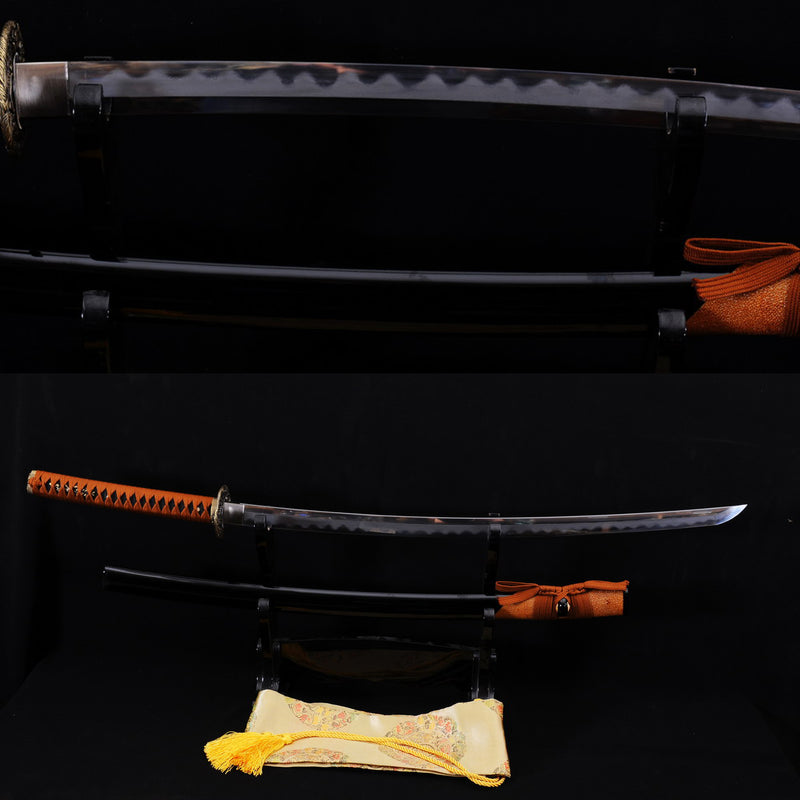 Hand Forged Japanese Samurai Katana Sword Shihozume Structure 1095 Steel+Folded Steel+Iron Clay Tempered - COOLKATANA 