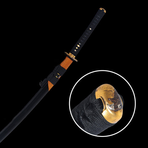 Hand Forged Japanese Samurai Katana Sword T10 Steel Clay Tempered Rayskin Saya Eagle Tsuba Full Tang-COOLKATANA-SL-306-U
