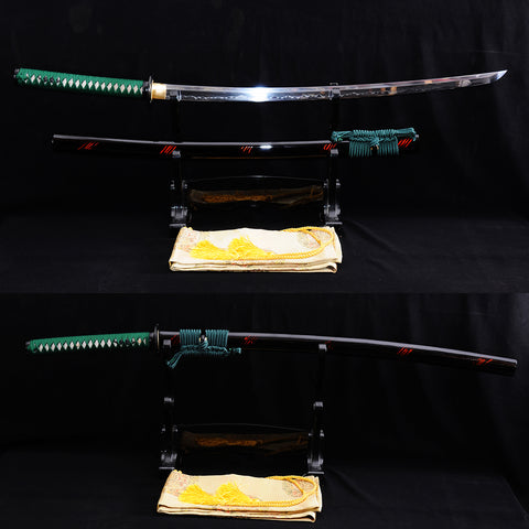 Hand Forged Japanese Samurai Sword Clay Tempered Katana 1095 Carbon Steel Mirrorlike Shiny Blade-COOLKATANA-SL-819-U