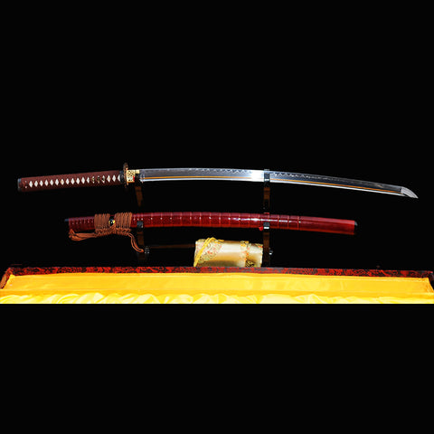 Hand Forged Japanese Samurai Sword Clay Tempered Katana 1095 High Carbon Steel Blade Full Tang-COOLKATANA-SL-218-U